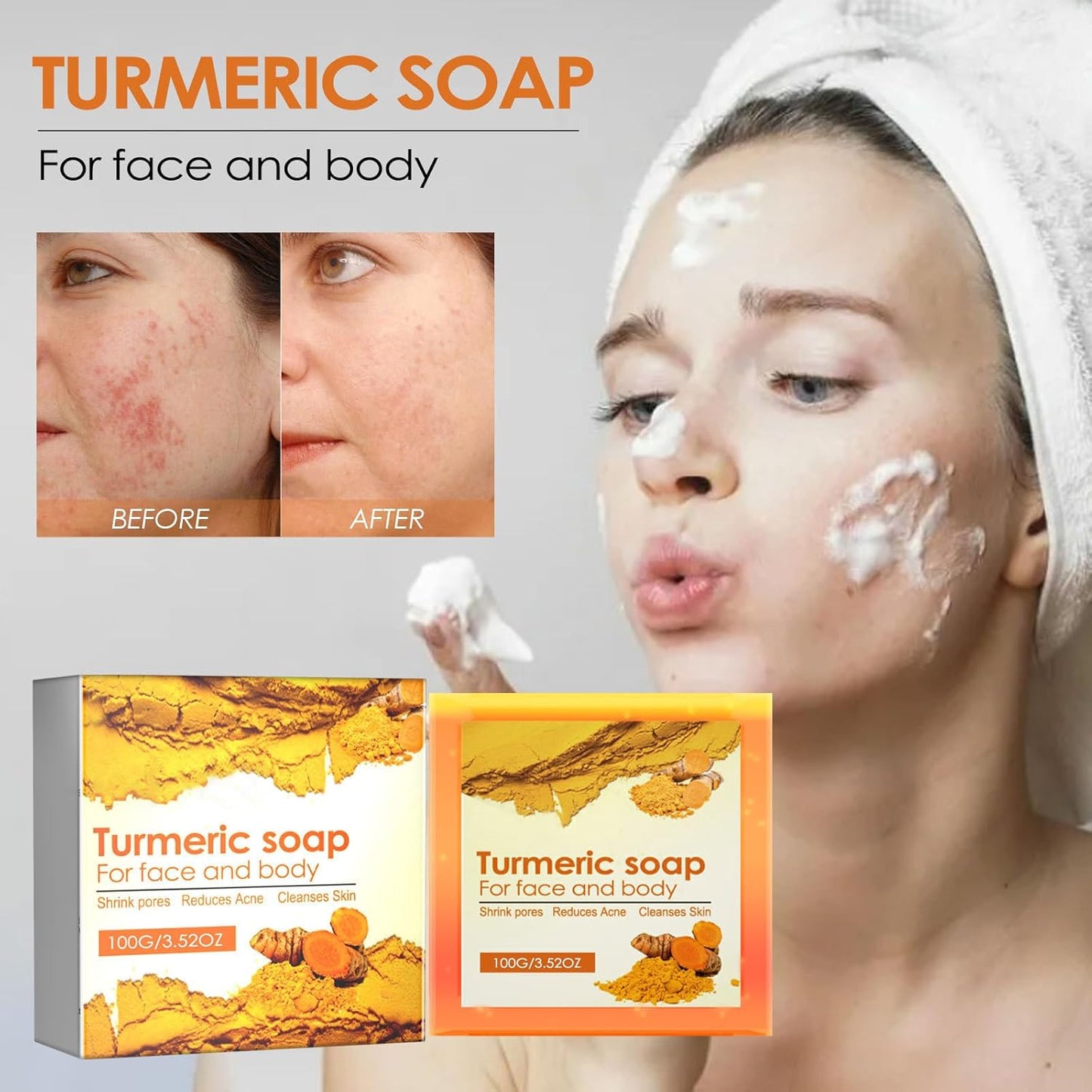 Turmeric HandMade Face and body Soap